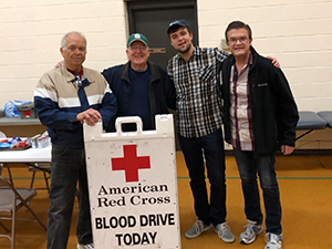 Holt Kiwanis members at blood drive